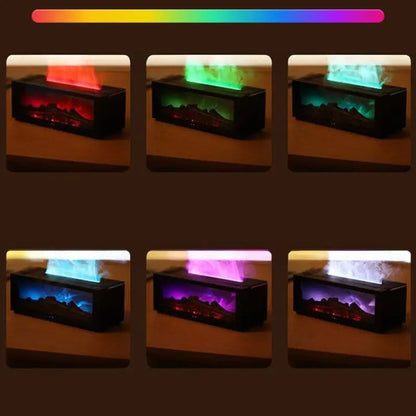 Transform Your Space with the USB-Powered Simulation Fireplace Humidifier - A Cozy and Stylish Flame Diffuser for Home and Office