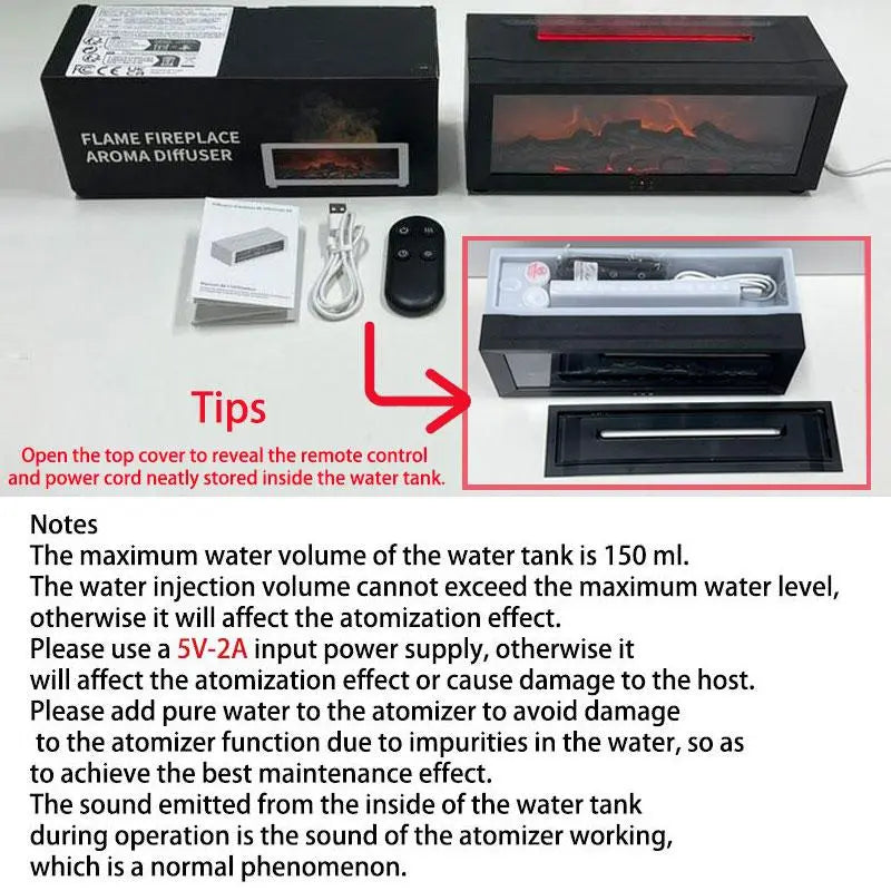 Transform Your Space with the USB-Powered Simulation Fireplace Humidifier - A Cozy and Stylish Flame Diffuser for Home and Office