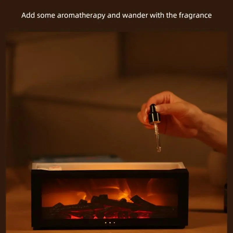 Transform Your Space with the USB-Powered Simulation Fireplace Humidifier - A Cozy and Stylish Flame Diffuser for Home and Office