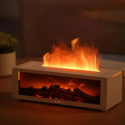 Transform Your Space with the USB-Powered Simulation Fireplace Humidifier - A Cozy and Stylish Flame Diffuser for Home and Office
